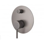 Axle Wall Diverter Mixer, Gun Metal, Large Round Plate Axle Wall Diverter Mixer, Gun Metal, Large Round Plate